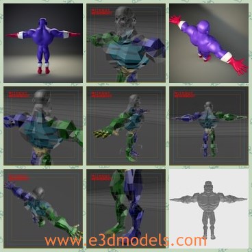 3d model the cartoon man - THis is a 3d model of the cartoon man,who is strong and fantastic.The fiture is created with mask.