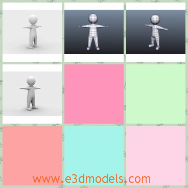 3d model the cartoon man - This is a 3d model of the cartoon man,who is standing and strenchin his arms.The model has no face at all.