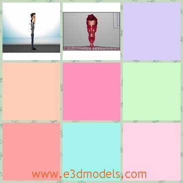 3d model the cartoon man as the doctor - This is a 3d model of the cartoon man as the doctor,who has a long face and is standing on the ground.