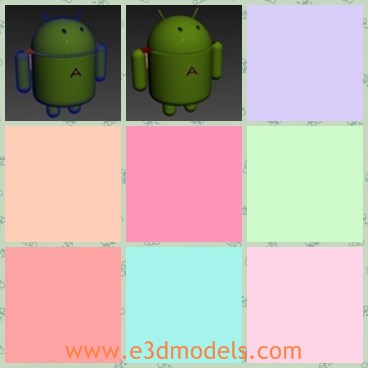 3d model the cartoon robot - THis is a 3d model of the cartoon robot,which includes Android model with mantle.Vray materials are included and you can see how they look like on a rendered image.