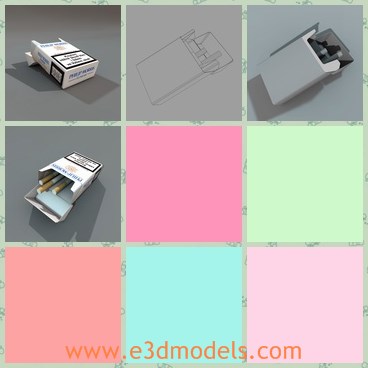 3d model the cigarettes - This is a 3d model of the cigarettes,which is opened and there are several cigarettes in the box.The box is made with marks on it.