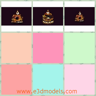 3d model the crown - This is a 3d model of the crown,which is the keadwear for royal king or queen.The model is fine and great.