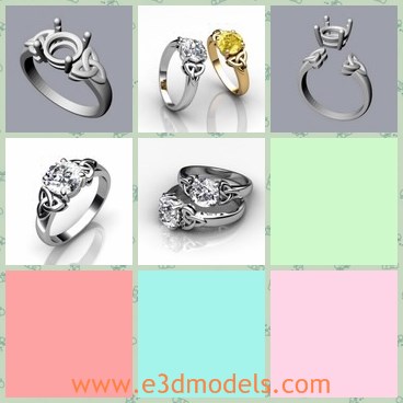 3d model the diamond ring - This is a 3d model of the diamond ring,which is the wedding ring with jewelry on it.The ring is shining and charming.