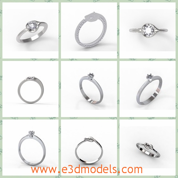 3d model the different rings - This is a 3d model of the different shapes of the rings,which are shining and charming.The ring is presented in the wedding.