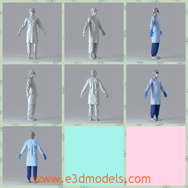 3d model the doctor in uniform - THis is a 3d model of the doctor in uniform,who is ready to go to do a operation in the room.