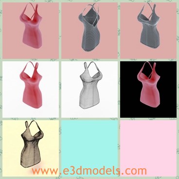 3d model the dress in different colors - This is a 3d model of the dress in different colors,which is short and made with good quality.