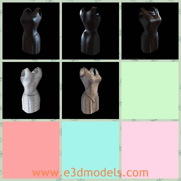 3d model the dress on display - This is a 3d model of the dress on display,which is modern and elegant.The dress is made with special materials.