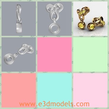 3d model the earrings - This is a 3d model of the earrings,which is made of gold materials.The model is popular among female.