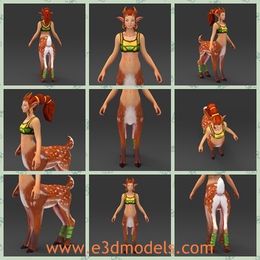 3d model the fantastic female - This is a 3d model of the fastastic female,who is sexy and made with high quality.The model is half human half animal.