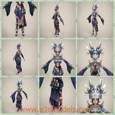 3d model the fantasy decorations of the female - This is a 3d model of the fantasy decorations of the female,which is the fine and glorious.The woman is sexy and looks like the women warrior.