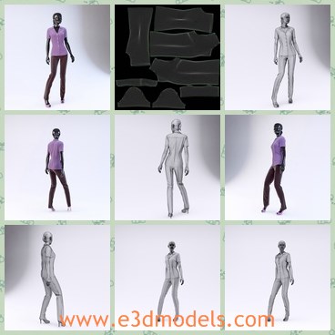 3d model the female with the pants - This is a 3d model of the female with the pants,who is the mannequin in the store.The mode is made with high quality.