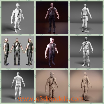 3d model the fighter with special hairstyle - This is a 3d model of the fighter with special hairstyle,who is standing on the ground.The model is the strong fighter in the game.