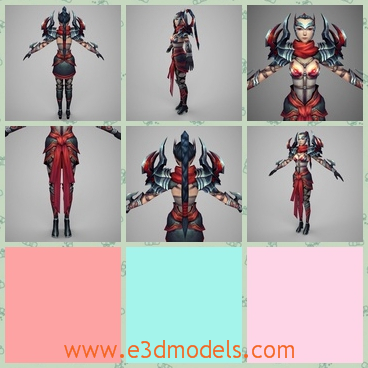 3d model the figure with armor - This is a 3d model of the femal figure with armor,who is thin and fantastic.The woman is tall and pretty.