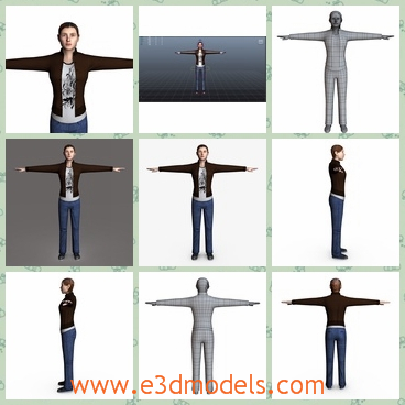 3d model the girl in jeans - This is a 3d model of the firl in jeans,which is tall and slender.The girl is dressed in casual and she is ready to be makeup.