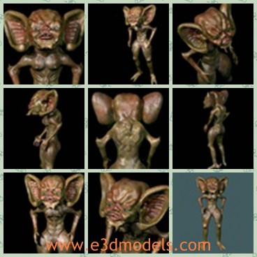 3d model the goblin - This is a 3d model of the goblin,which is the fantastic elf in the famous movie.The model is small and made with big ears.