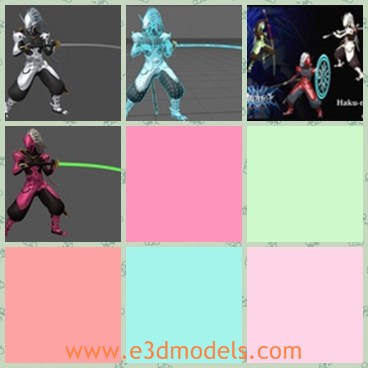 3d model the hakumen - This is a 3d model of the hakumen,which is the famous character in the Japanese movies.