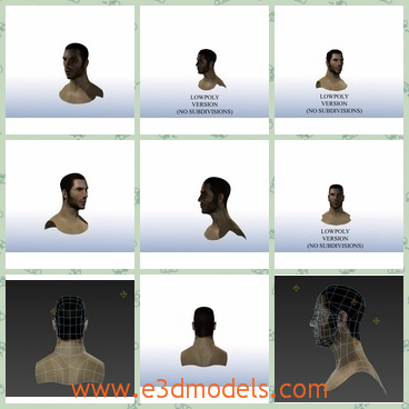 3d model the head of a man - This is a 3d model of the head of a man,which is a bust guy in the picture.The moddel is made in high quality.