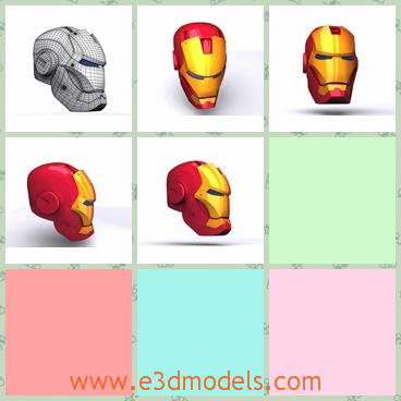 3d model the helmet of a man - This is a 3d model of the helmet of a man,which is red and it is made with special materials.