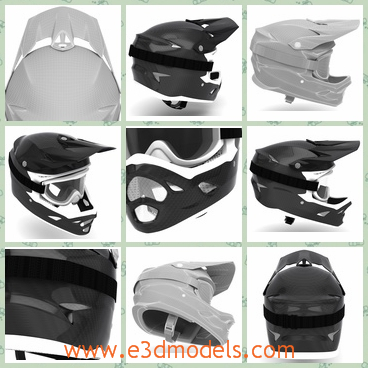 3d model the helmet with glasses - This is a 3d model of the helmet with glassed,which is thick and safe.The model is made with high resolution and realistic, fully detailed and textured.