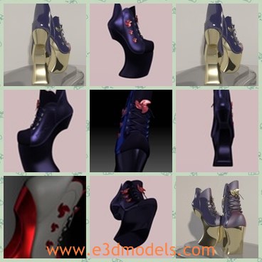 3d model the high heeled shoes - This is a 3d model of the high heeled shoes,which is made for women.The model is modern and popular.