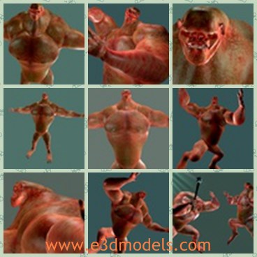 3d model the horrible monster - Ths is a 3d model of the horrible monster,which is fantastic and large.The monster has an ugly face and large body.