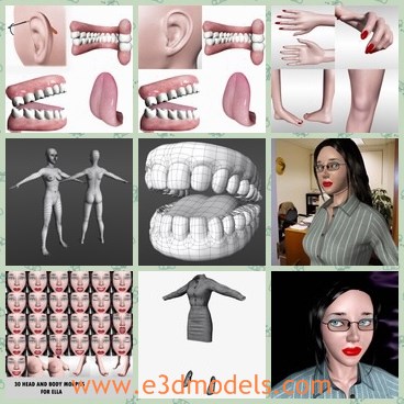 3d model the human teeth - This is a 3d model of the human teeth,which is made according to a business women.The woman is sexy and has red mouth.
