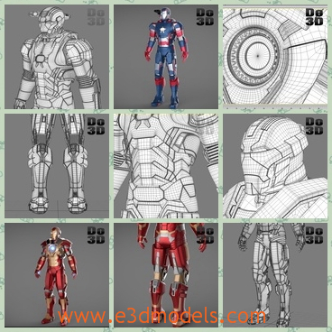 3d model the Iron man in red - This is a 3d model of the Iron man in red,which is the comic figure in the movie and the suit of the figure is fantasy.