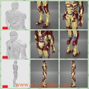 3d model the ironman - This is a 3d model of the ironman,which is strong and tall.The model is the character in a famous game.