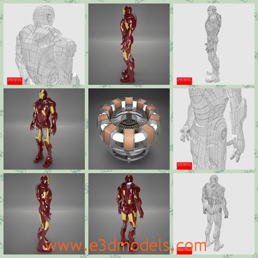 3d model the ironman in red - This is a 3d model of the ironman in red,which is tall and strong.The model is the product of a new concept.