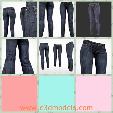 3d model the jeans - This is a 3d model of the jeans,which is common and flexible.The jeans are pretty and popular around the world.
