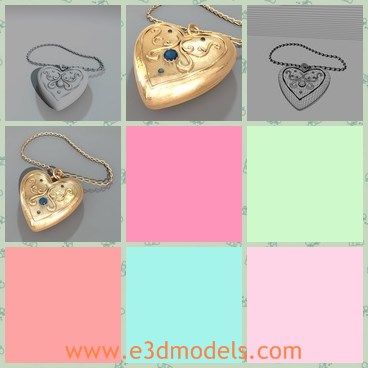 3d model the jewery in heart shape - This is a 3d model of the jewery chain in heart shape,which is charming and attractive.The model is made in the butterfly shape.
