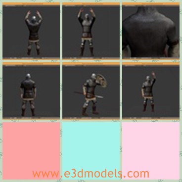3d model the knight - This is a 3d model of the knight,who is created with helmet and shield.The model  is strong and famous in the games.