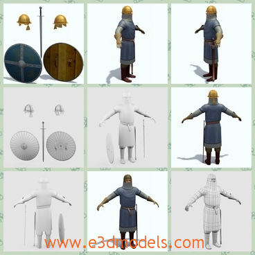 3d model the knight - This is a 3d model of the knight,which is the soldier in his middle ages.The model is strong and tall.The model is the soldier in the medieval time.