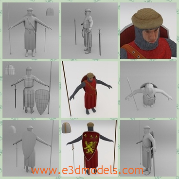 3d model the knight with a hat - This is a 3d modle of the knight,who is the medieval type in his middle ages.The model is a warrior or a soldier in the 13th century.