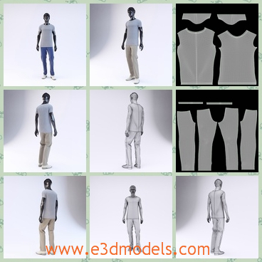 3d model the male in the showroom - This is a 3d model of the male in the showroom,which is the pretty figure of the mannequin.The man is so charming.