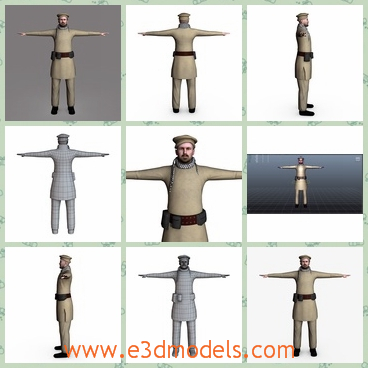 3d model the male terrorist - This is a 3d model of the male terrorist with a belt on his waist.The man is a character of Taliban,where are so many of them there.