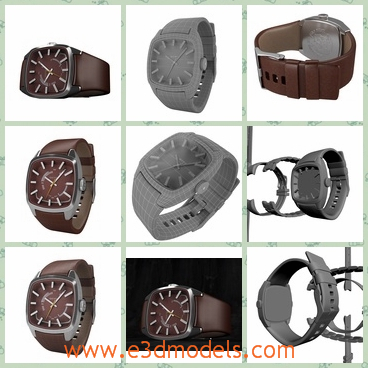 3d model the male watch - This is a 3d model of the male watch,which is fine and made in high quality.The model has a button to turn it on or off automaticly.