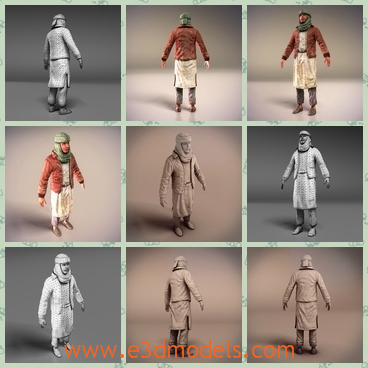 3d model the man from middle east - This is a 3d model of the man form middle east,who is short but strong.The model is the fighter in Afghan.