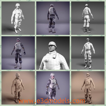 3d model the man with a hat - This is a 3d model of the man with a hat,who is a soldier actually.The model is strong and special.