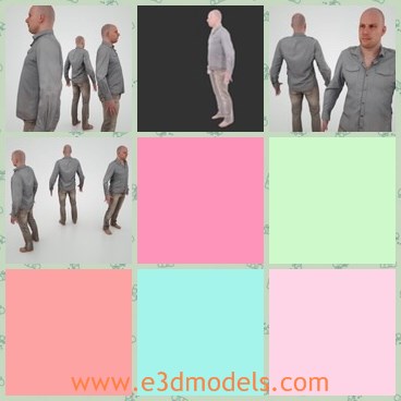 3d model the man with jeans - This is a 3d model of the man with jeans,which has the bare feet and head.The man is the brave guy who fighted with the thief.