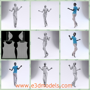 3d model the mannequin in the showroom - This is a 3d model of the mannequin in the showroom,who is pretty and slender.The model is the figure in the shop.