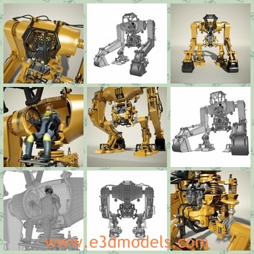3d model the metal robot - This is a 3d model of the metal robot,which is the large machine in the industry.
