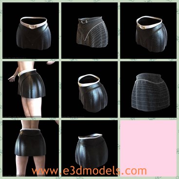 3d model the miniskirt - This is a 3d model of the miniskirt,which is short and made with  good quality.The skirt is the same as the famous brand.