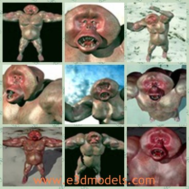 3d model the monster - This is a 3d model of the monster,which is large and giant.The creature is fantastic and horrible.