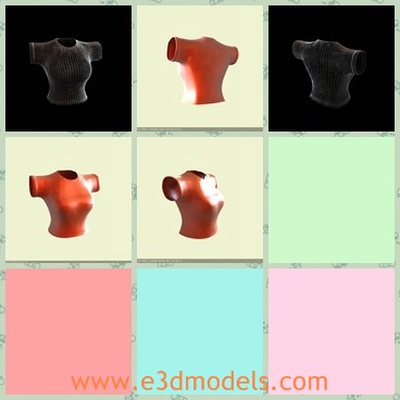 3d model the orange T-shirt - This is a 3d model of the orange T-shirt,which is short and made in European style.The T-shirt is made for female.