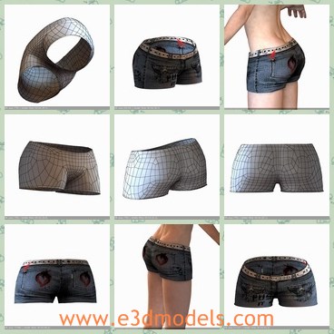 3d model the pants - This is a 3d model of the pants,which is made with belt.