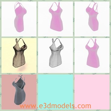 3d model the pink dress - This is a 3d model of the pink dress,which is short and sexy.The color is suitable for young girls.