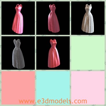 3d model the pink dress - This is a 3d model of the pink dress,which is lond and pretty.The dress is common in the dinner occasions.