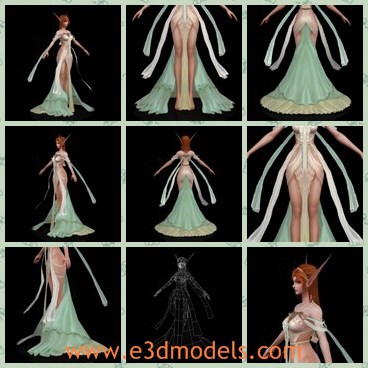3d model the pretty girl - This is a 3dmodel of the pretty girl,who is sexy and tall girl named as Tapki.The girl is fantastic and fairy,who is the queen of a country.