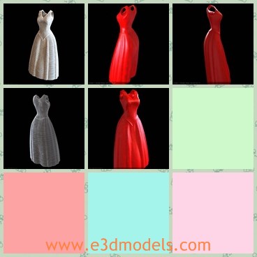 3d model the red dress - This is a 3d model of the red dress,which is lond and made with good quality.The dress is modern and expensive.